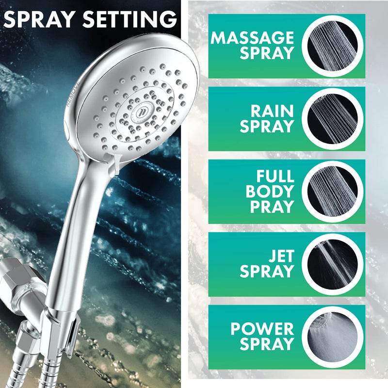 Niagara Conservation Water-Efficient 1.5 GPM HealthGuard 5-Spray with Removable Face Plate Handshower in Chrome, N9415CH-HH - Image 4